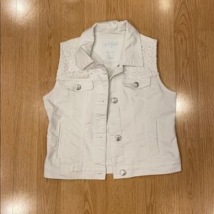 White Jean Vest